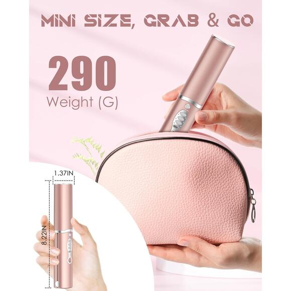 Portable Titanium Cordless Hair Straightener – USB-C Rechargeable Mini Flat Iron - Picture 4 of 6